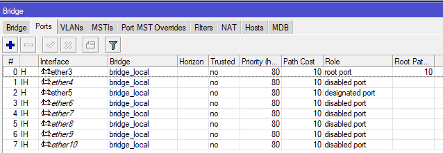 Окно настройки моста