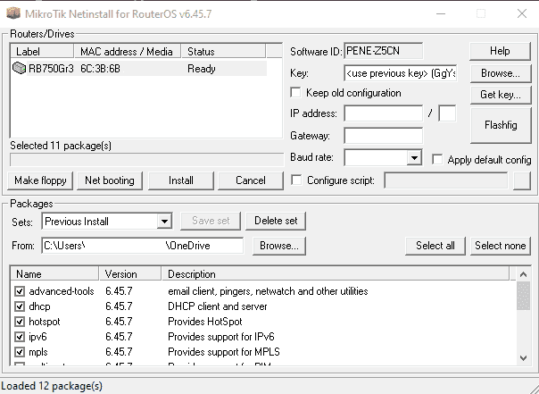 Установка пакетов